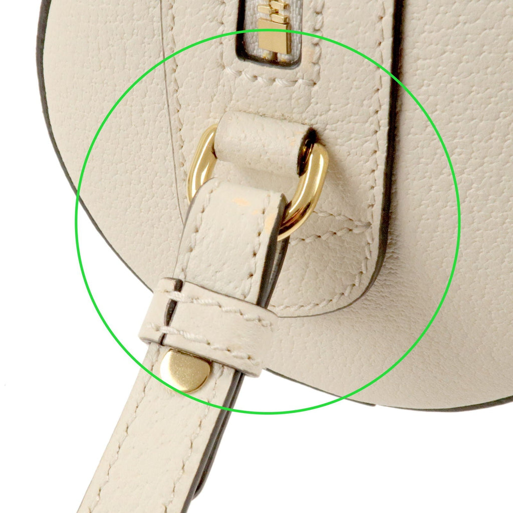 GUCCI Ophidia Leather 2Way Bag Mini Boston Bag Ivory 602577