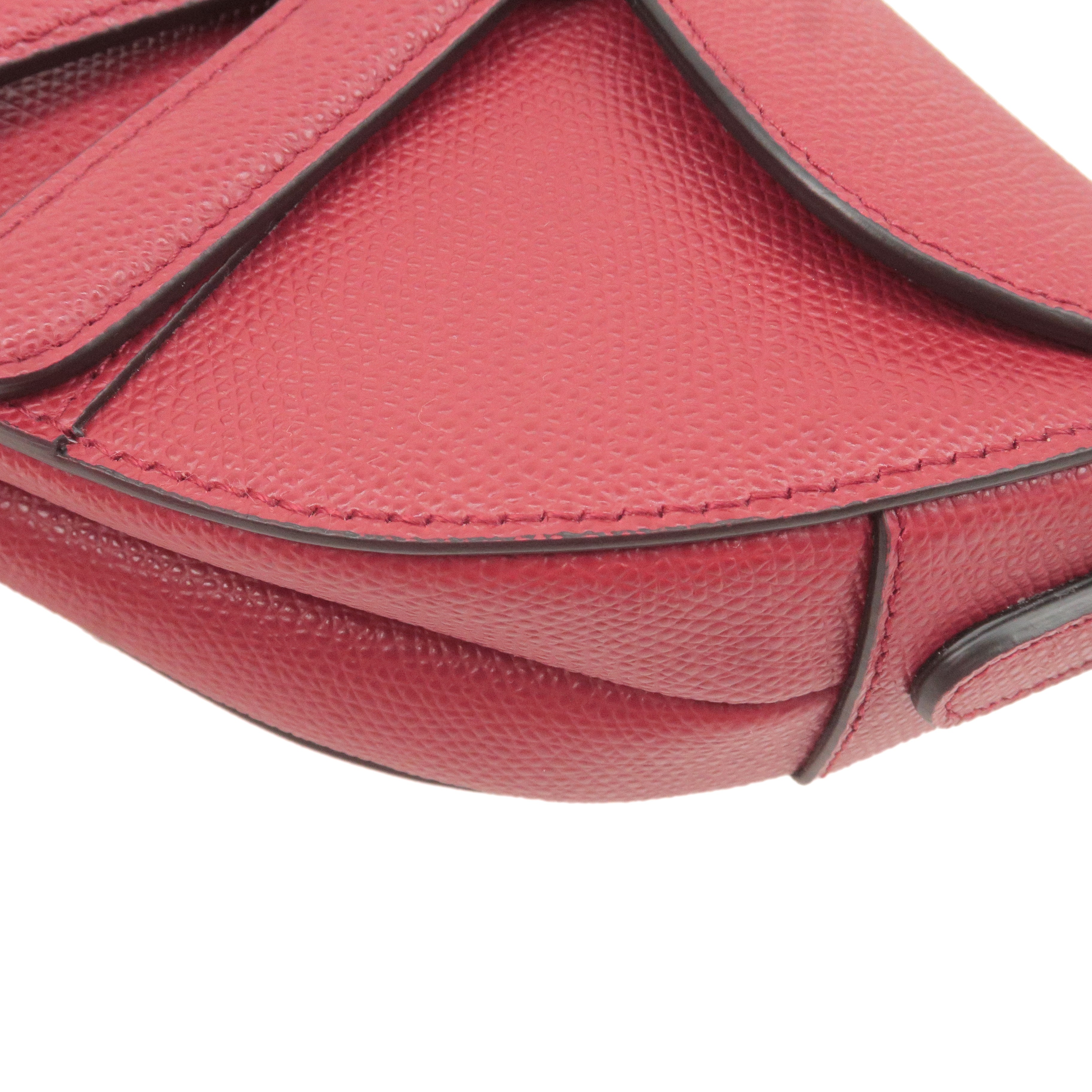 Christian Dior Saddle Bag Leather Shoulder Bag Bordeaux
