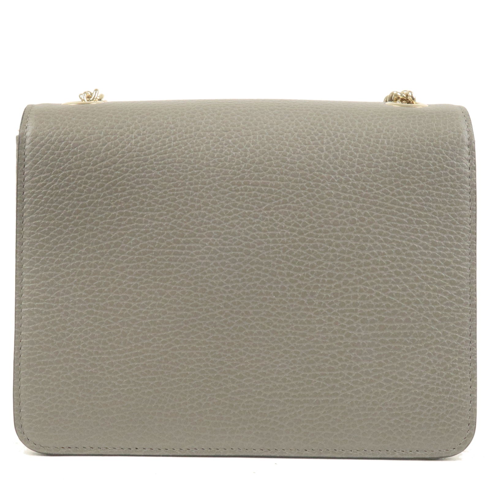 GUCCI Interlocking G Leather Chain Crossbody Bag Gray 510304