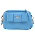 Prada Leather Ribbon Shoulder Bag Small Bag Light Blue 1NF674