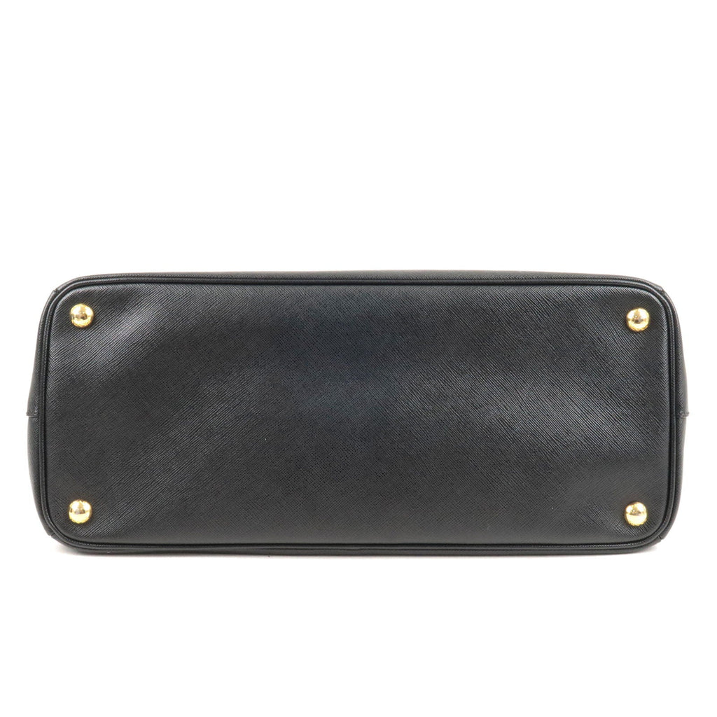 Prada Logo Leather Hand Bag Tote Bag Black BN1786