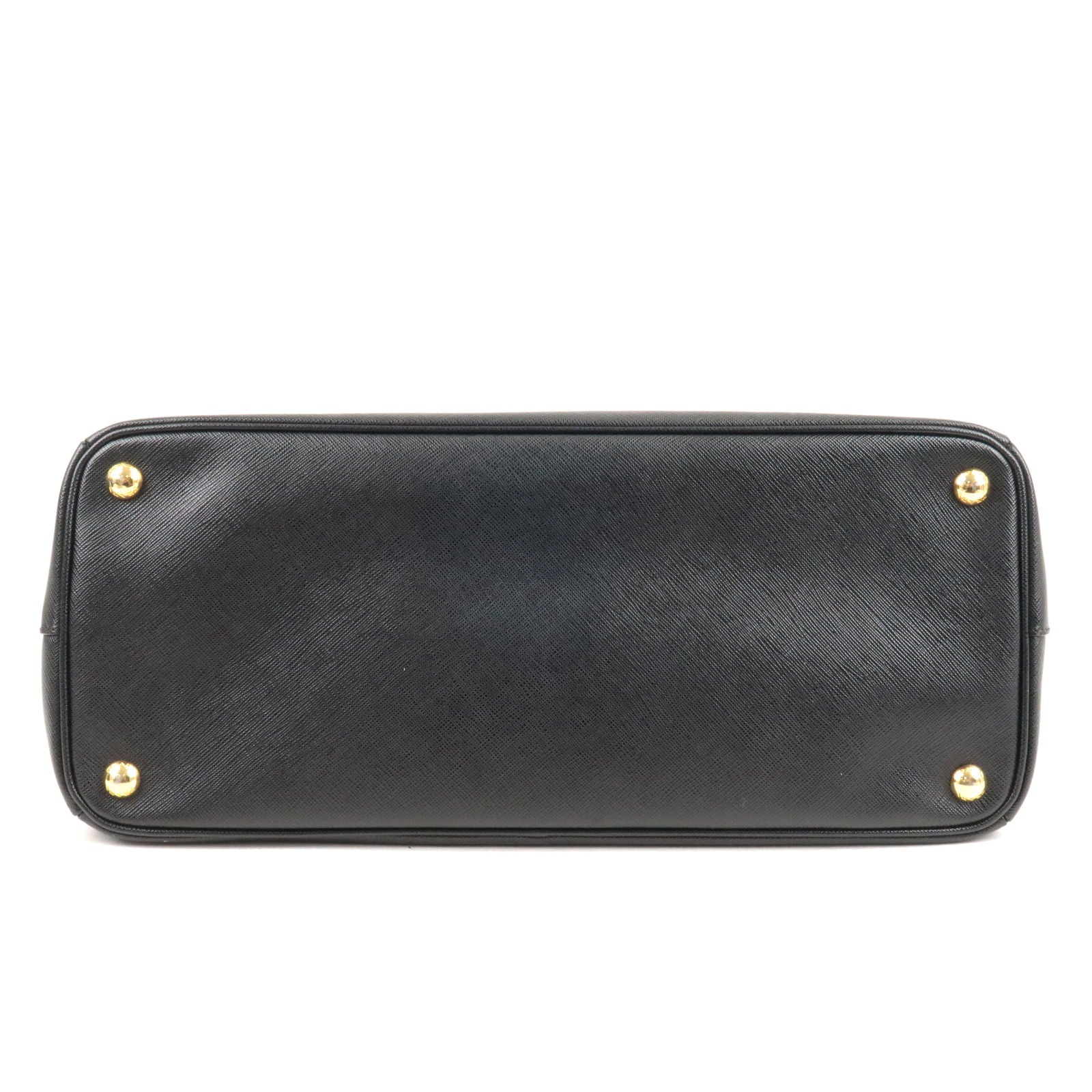 Prada Logo Leather Hand Bag Tote Bag Black BN1786