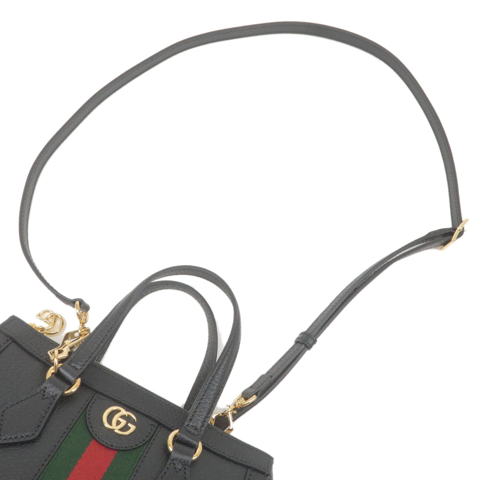 GUCCI Ophidia Leather 2Way Hand Bag Shoulder Bag Black 719882