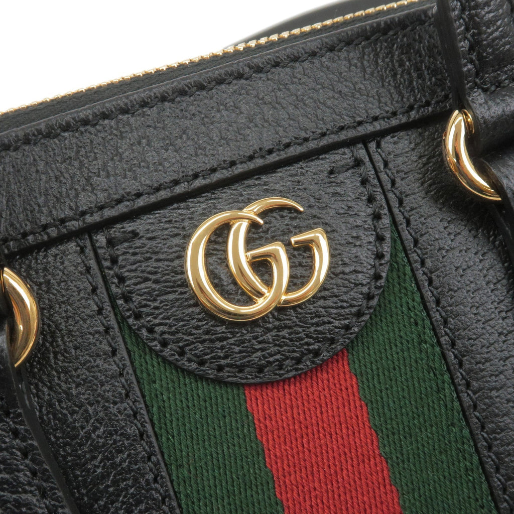 GUCCI Ophidia Leather 2Way Hand Bag Shoulder Bag Black 719882