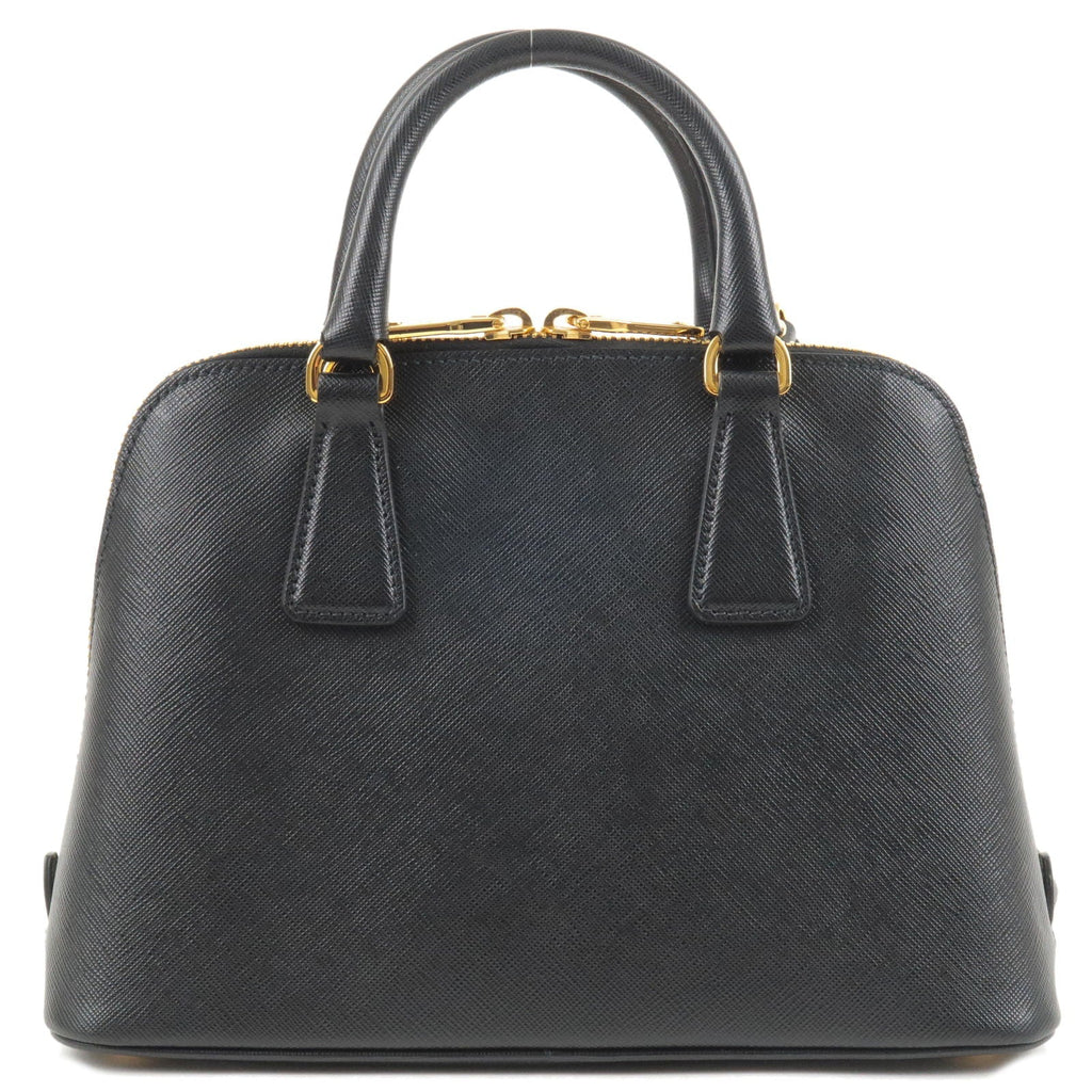 Prada Logo Leather 2Way Hand Bag Shoulder Bag NERO Black BL0838