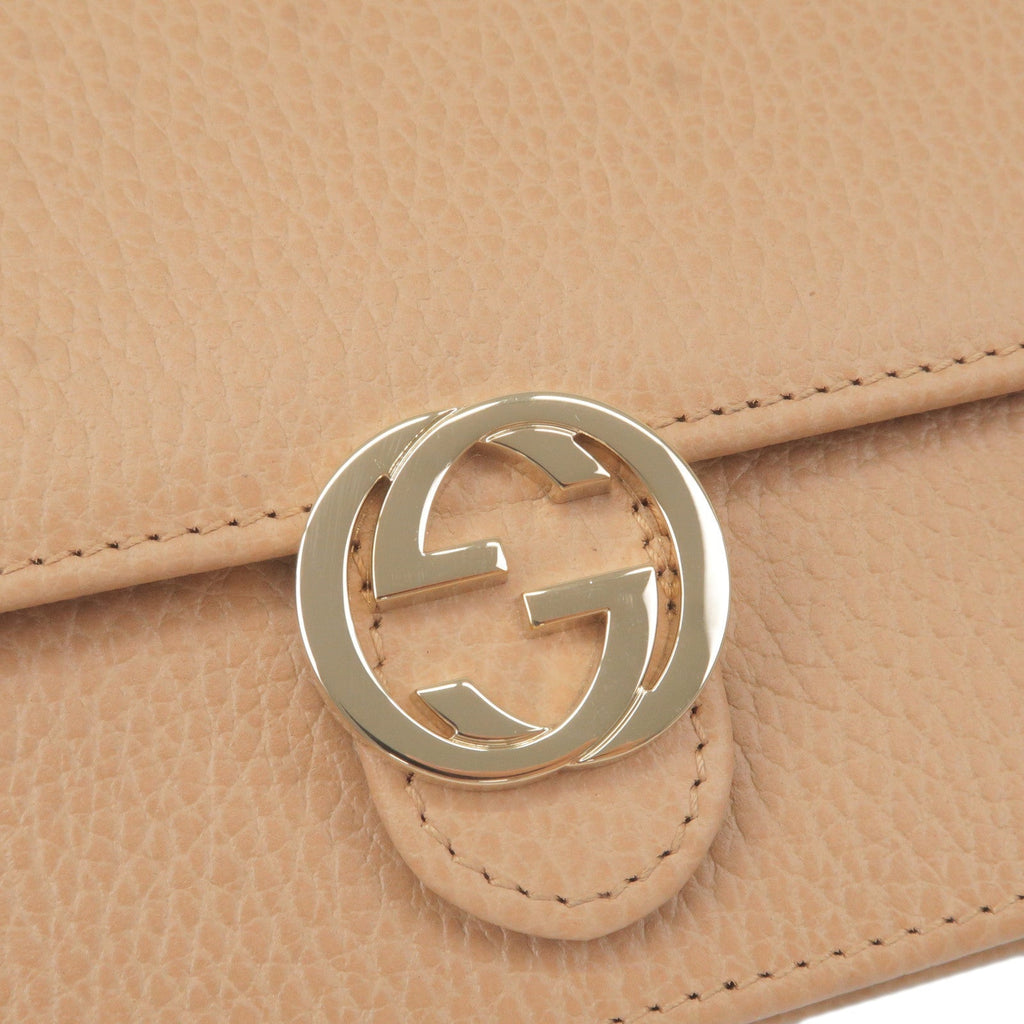 GUCCI Interlocking G Leather Chain Shoulder Bag Wallet 615523