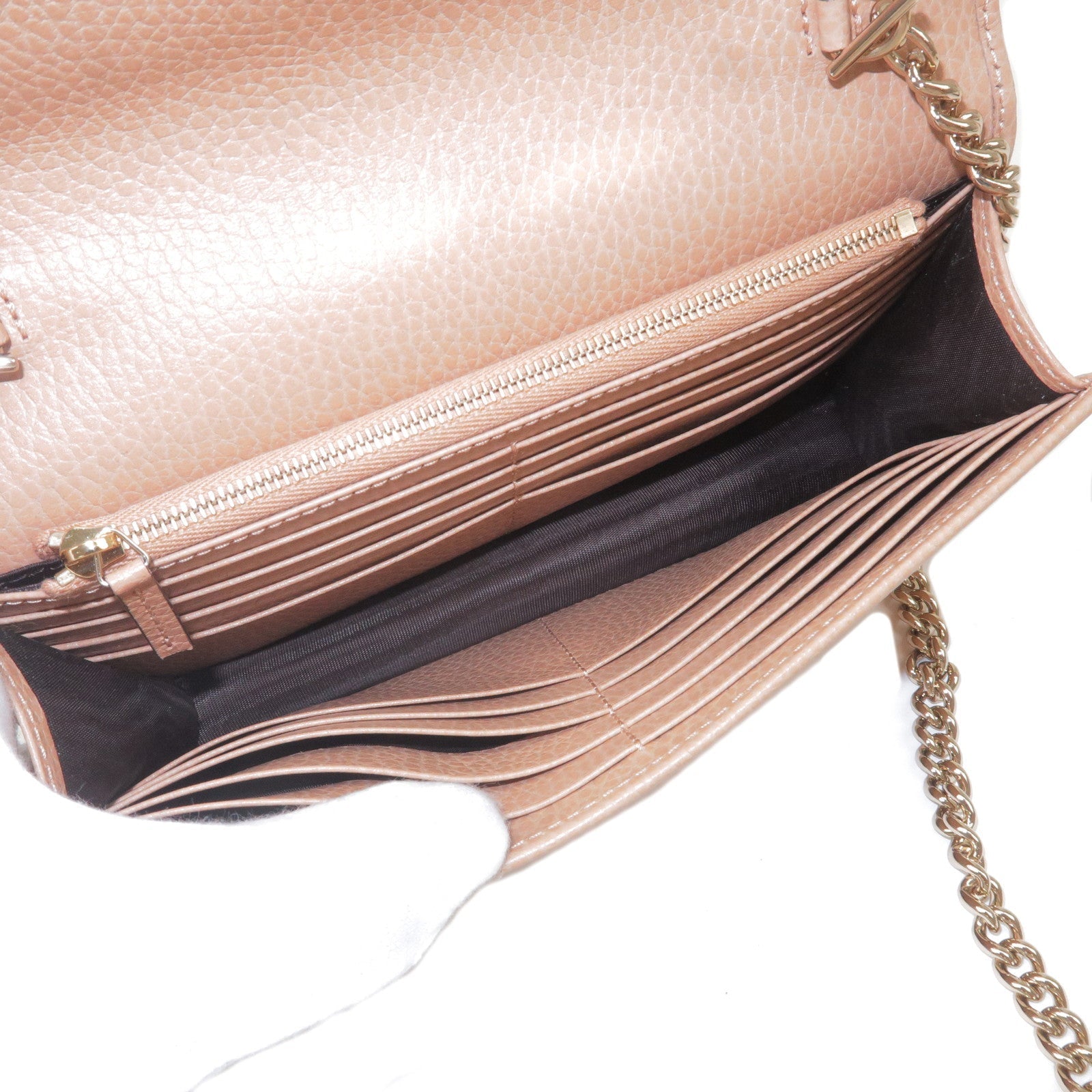 GUCCI Interlocking G Leather Chain Shoulder Bag Wallet 615523