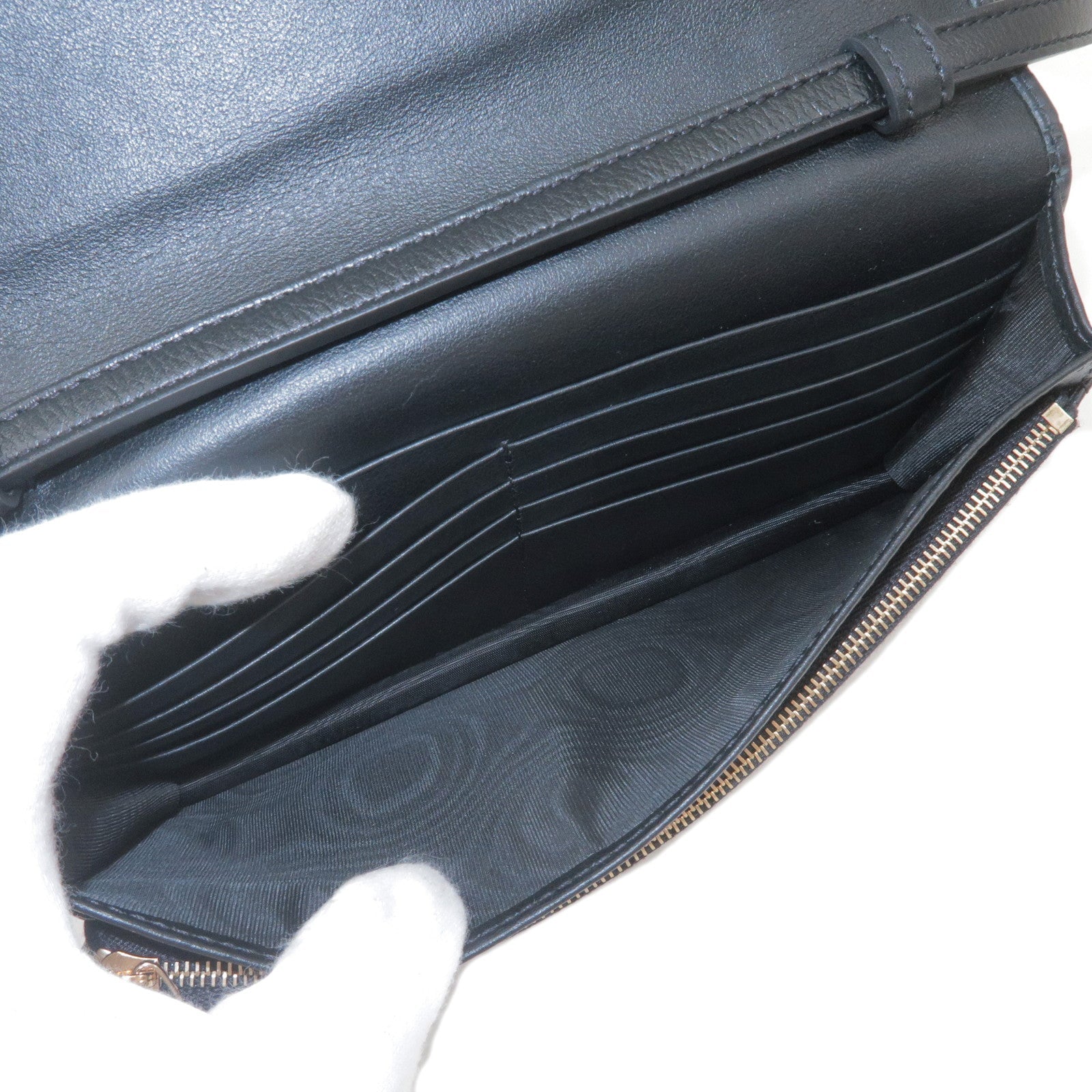 GUCCI Guccissima Leather Shouder Bag Wallet Black 466507