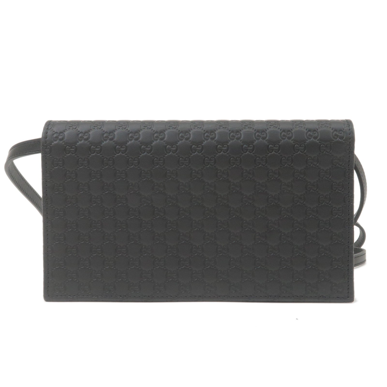 GUCCI Guccissima Leather Shouder Bag Wallet Black 466507