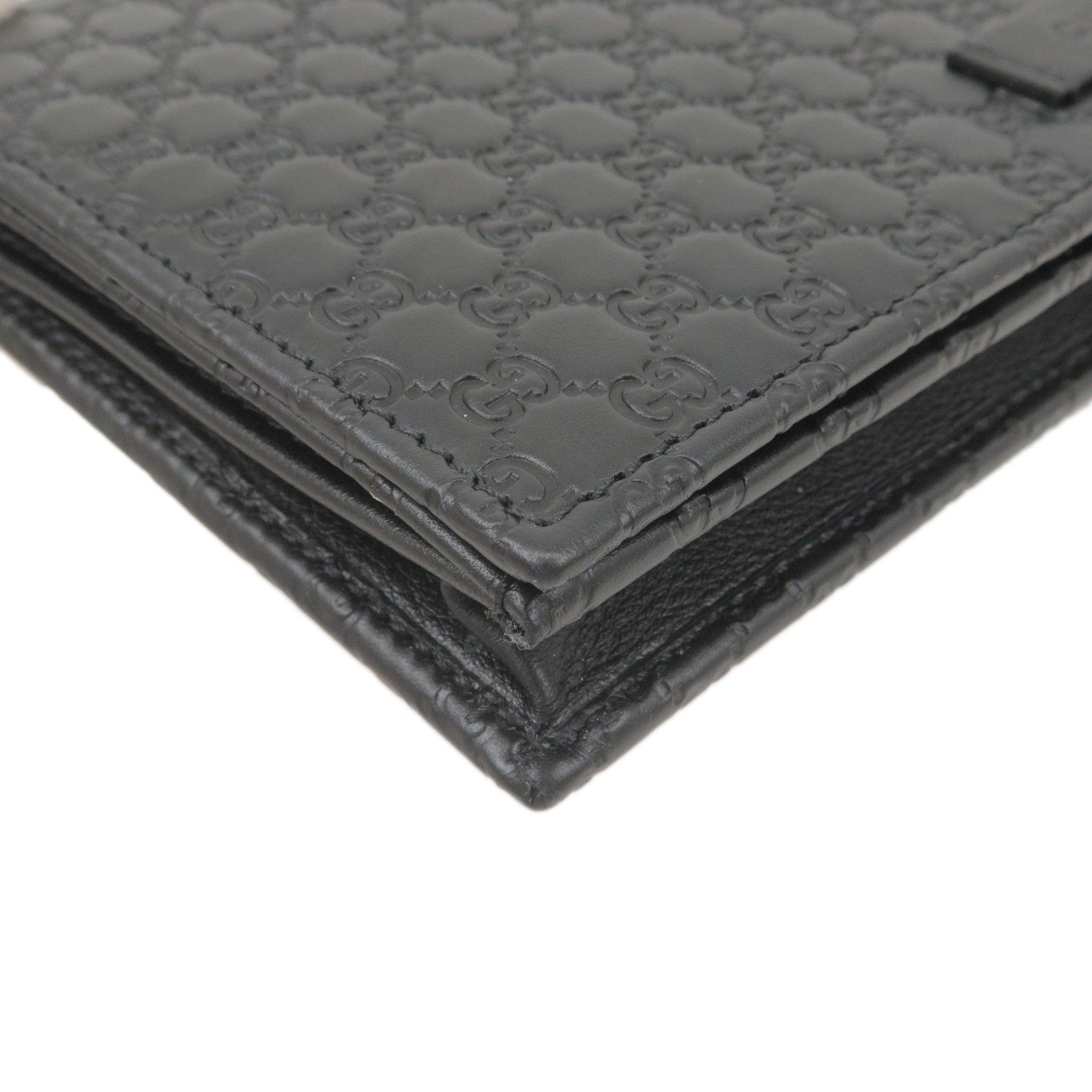 GUCCI Guccissima Leather Shouder Bag Wallet Black 466507
