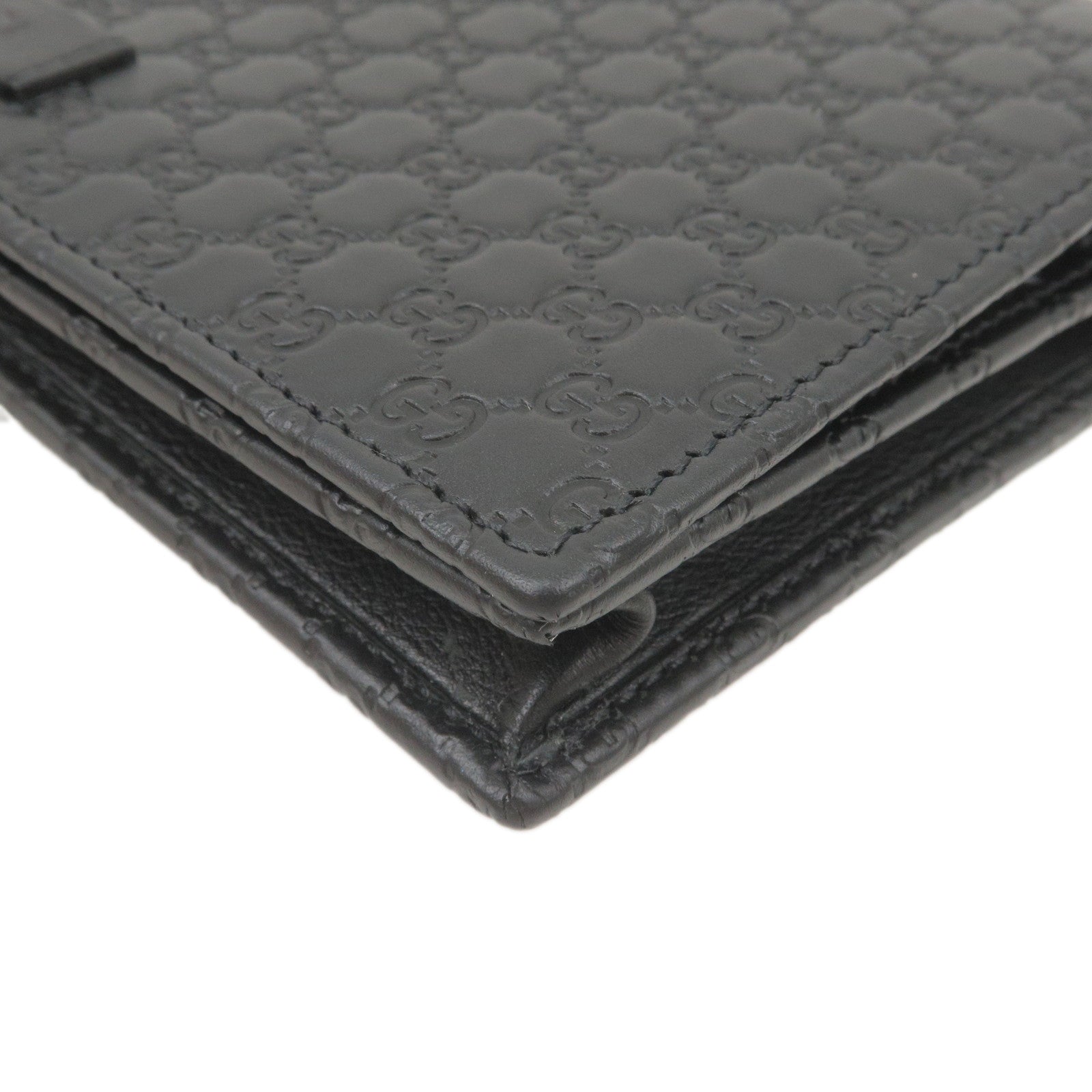 GUCCI Guccissima Leather Shouder Bag Wallet Black 466507