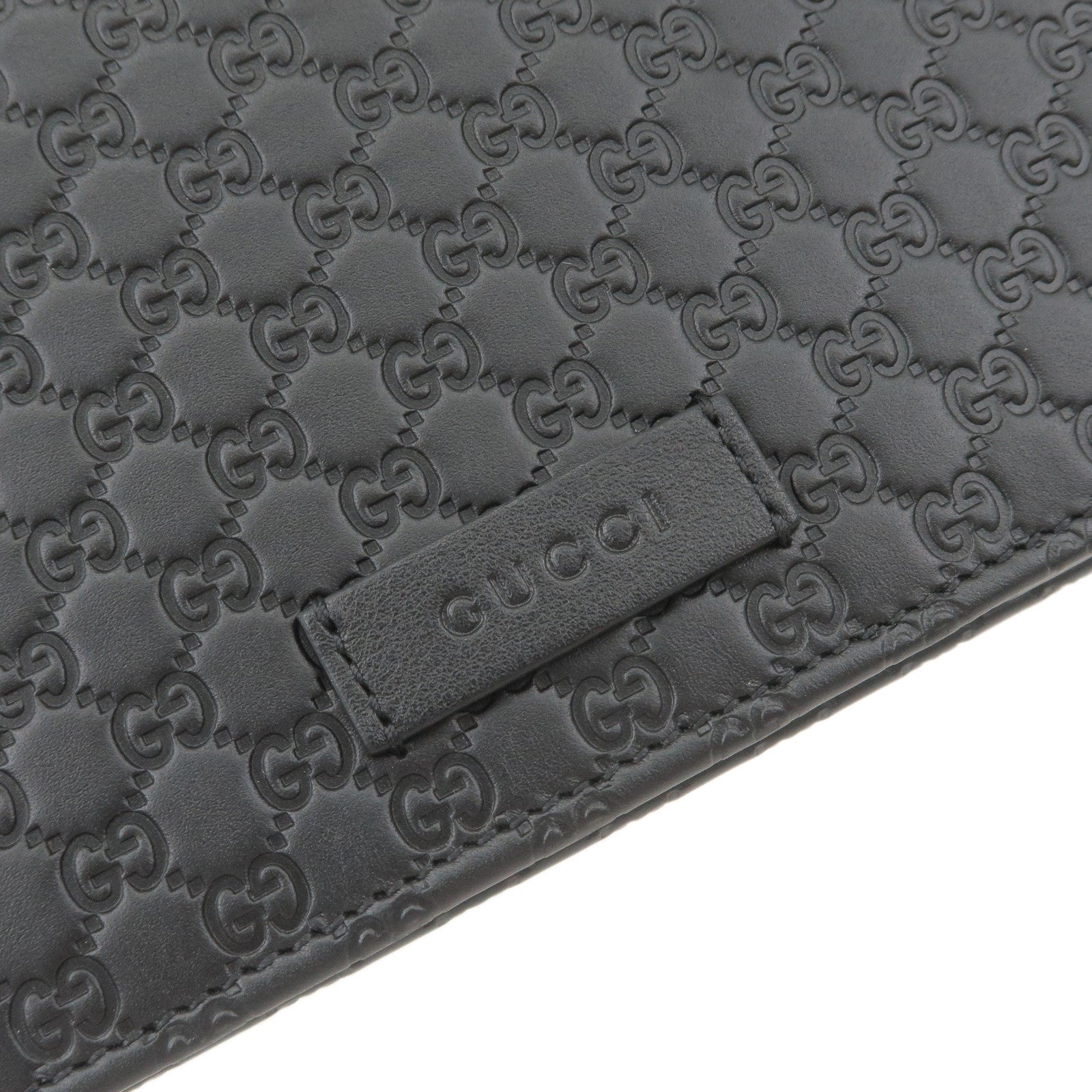 GUCCI Guccissima Leather Shouder Bag Wallet Black 466507