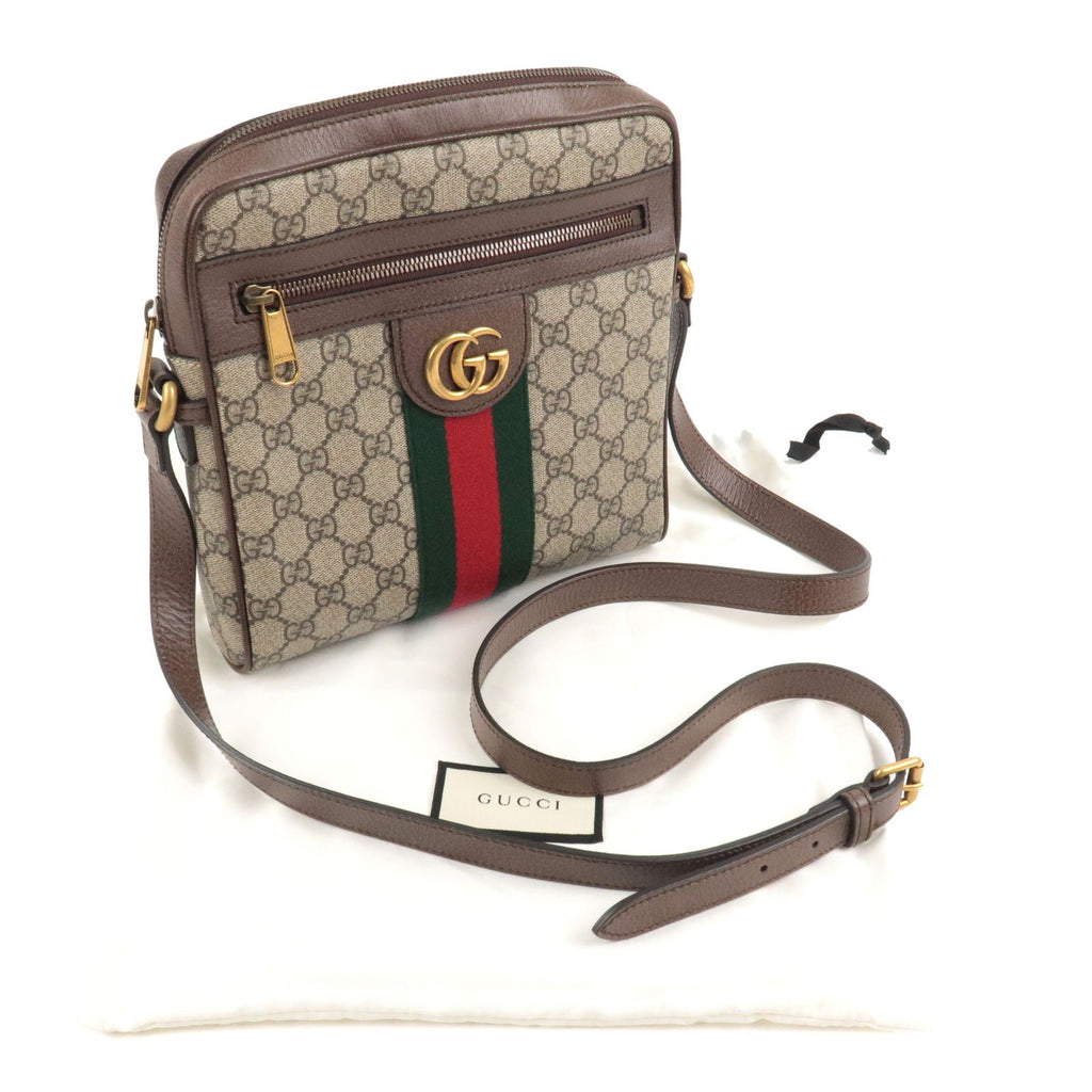 GUCCI Ophidia GG Supreme Leather Shoulder Bag Beige 547926