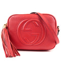GUCCI SOHO Leather Small Disco Shoulder Bag Red 308364
