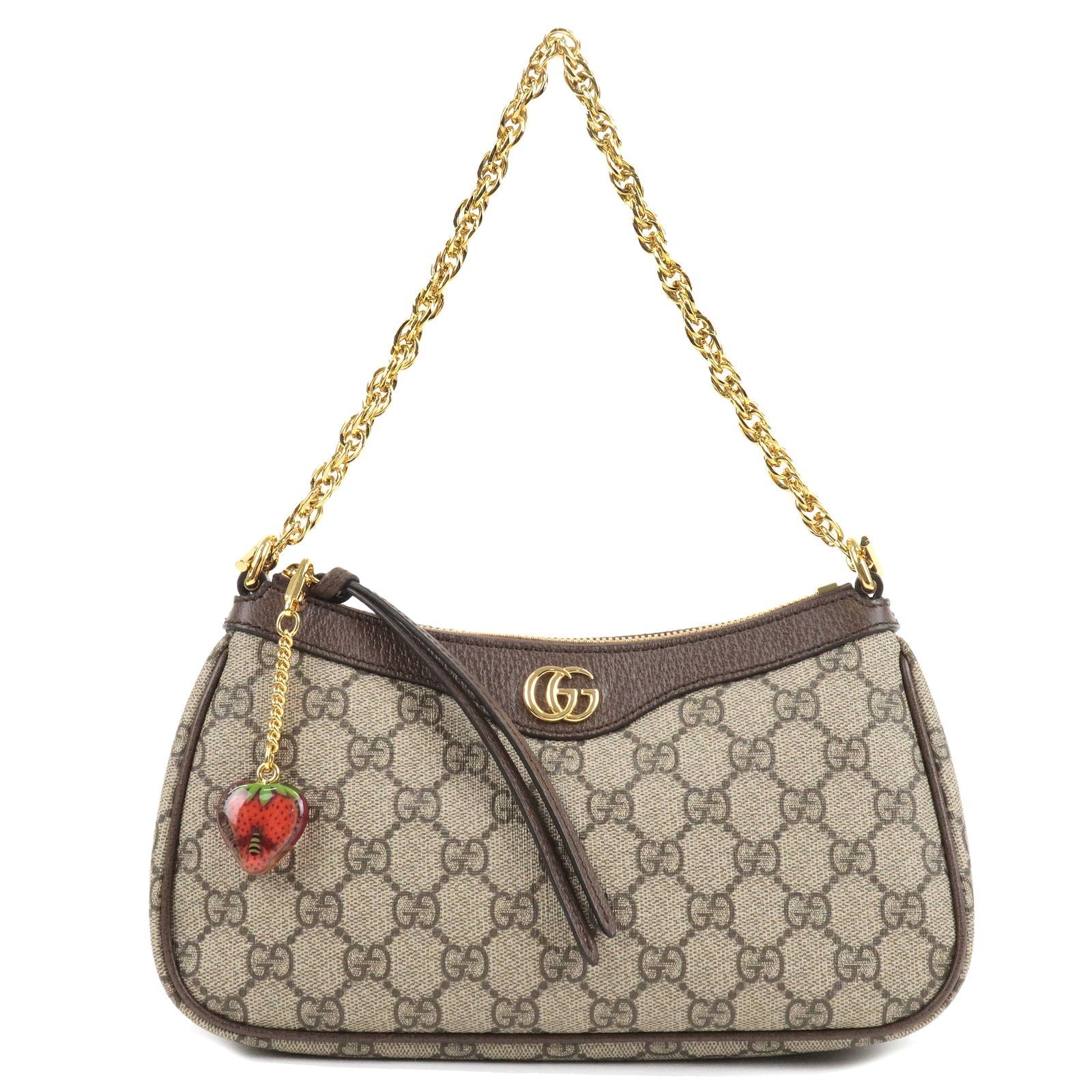 GUCCI Ophidia GG Supreme Small Leather 2Way Bag Beige Brown 735132