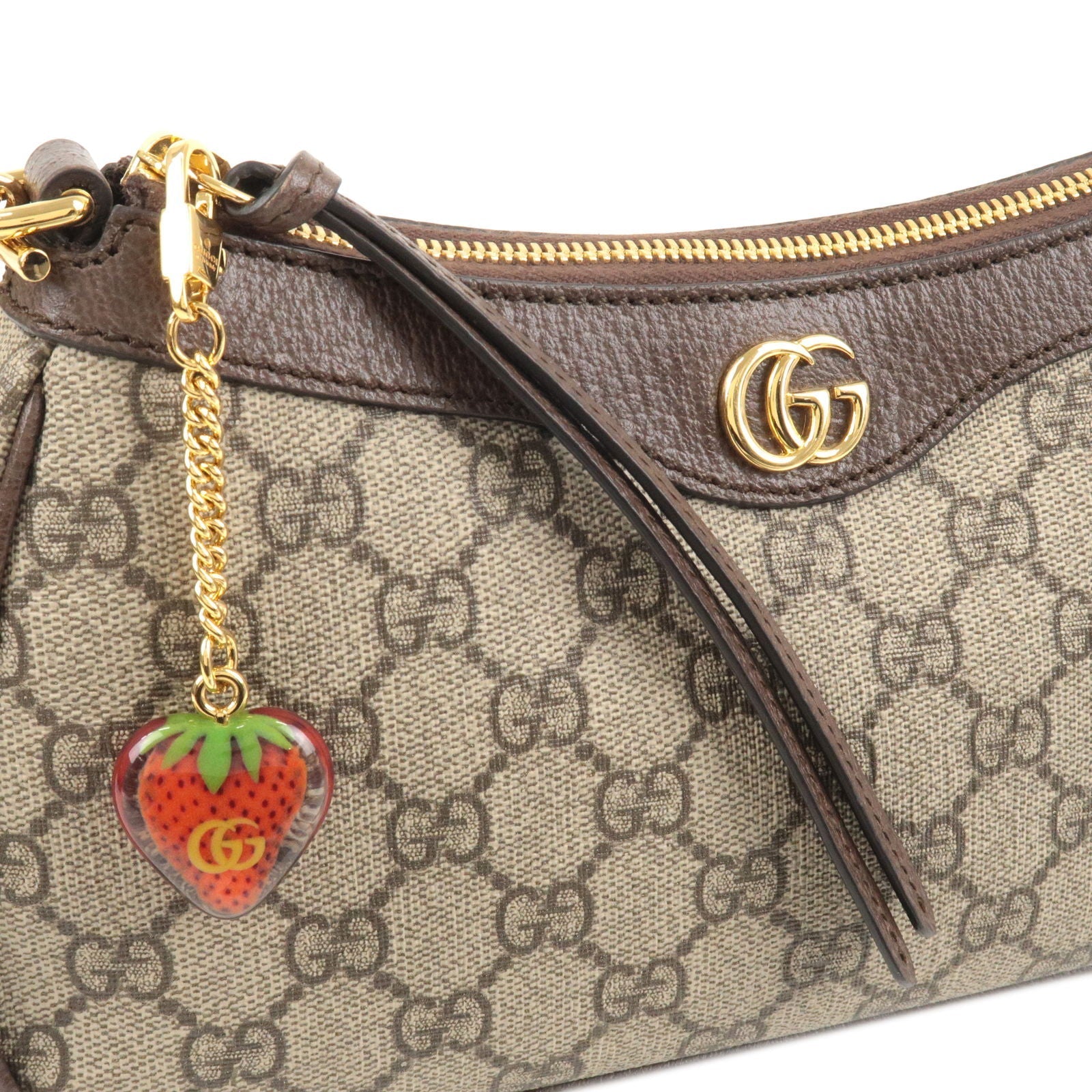 GUCCI Ophidia GG Supreme Small Leather 2Way Bag Beige Brown 735132