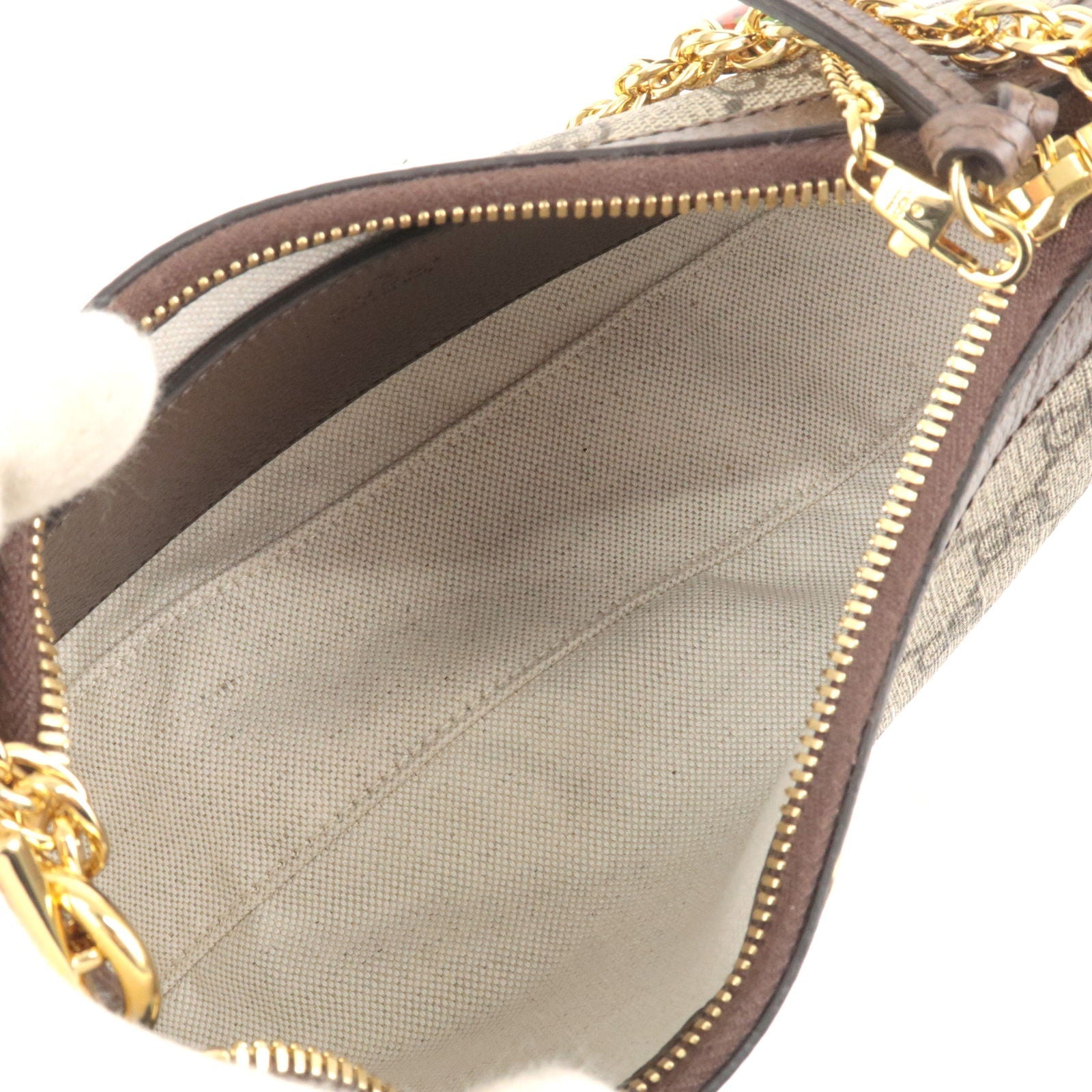 GUCCI Ophidia GG Supreme Small Leather 2Way Bag Beige Brown 735132
