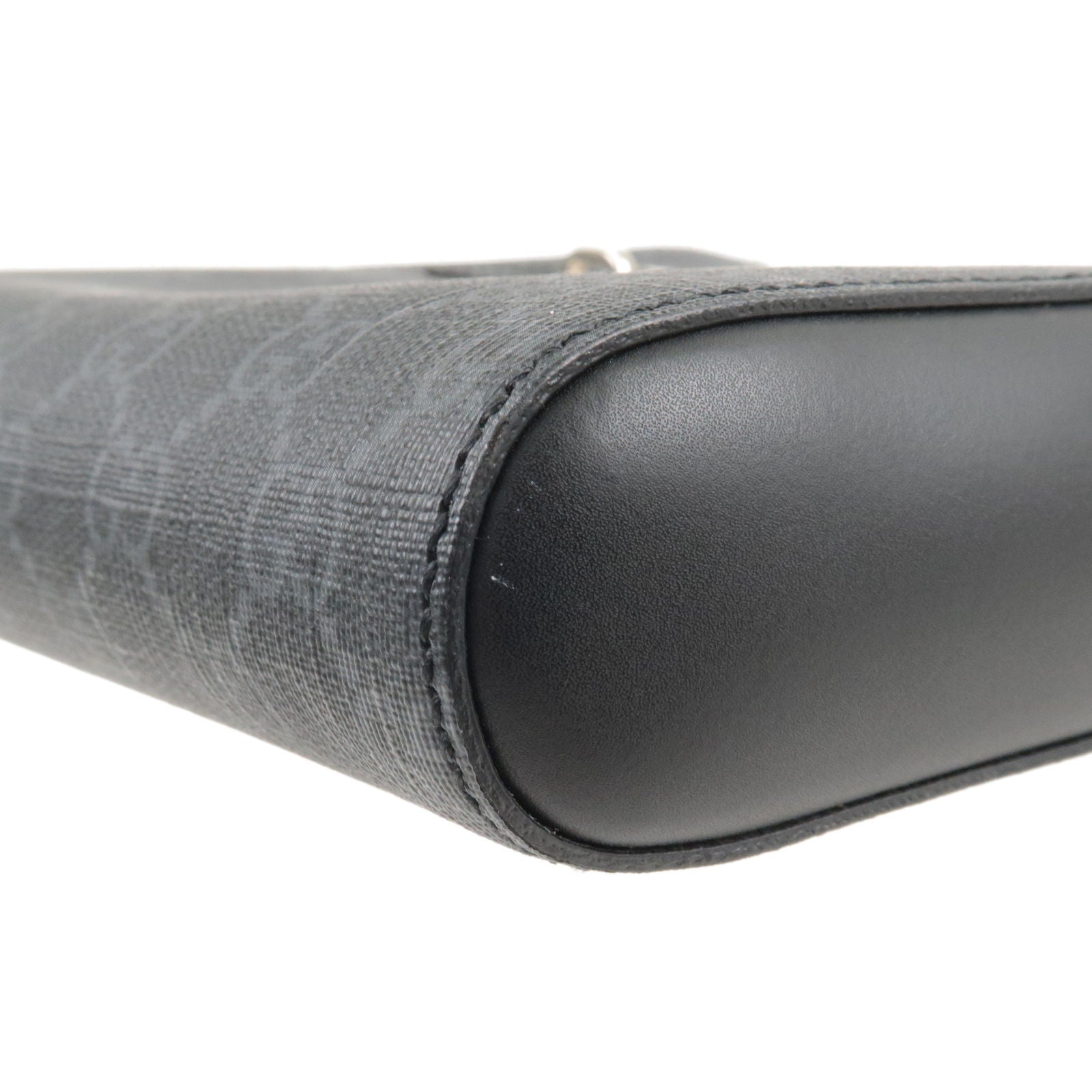 GUCCI GG Supreme Leather Small Messenger Bag Black Gray 523599