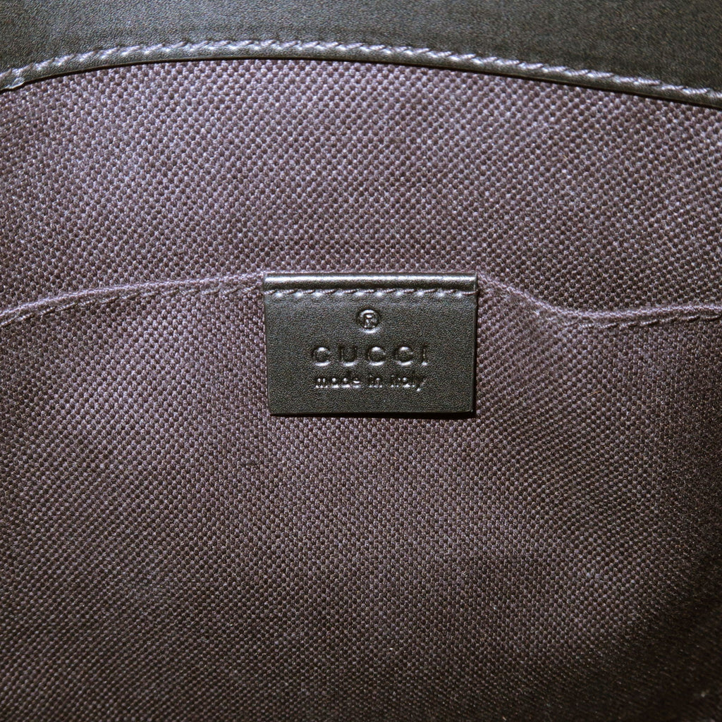 GUCCI GG Supreme Leather Small Messenger Bag Black Gray 523599
