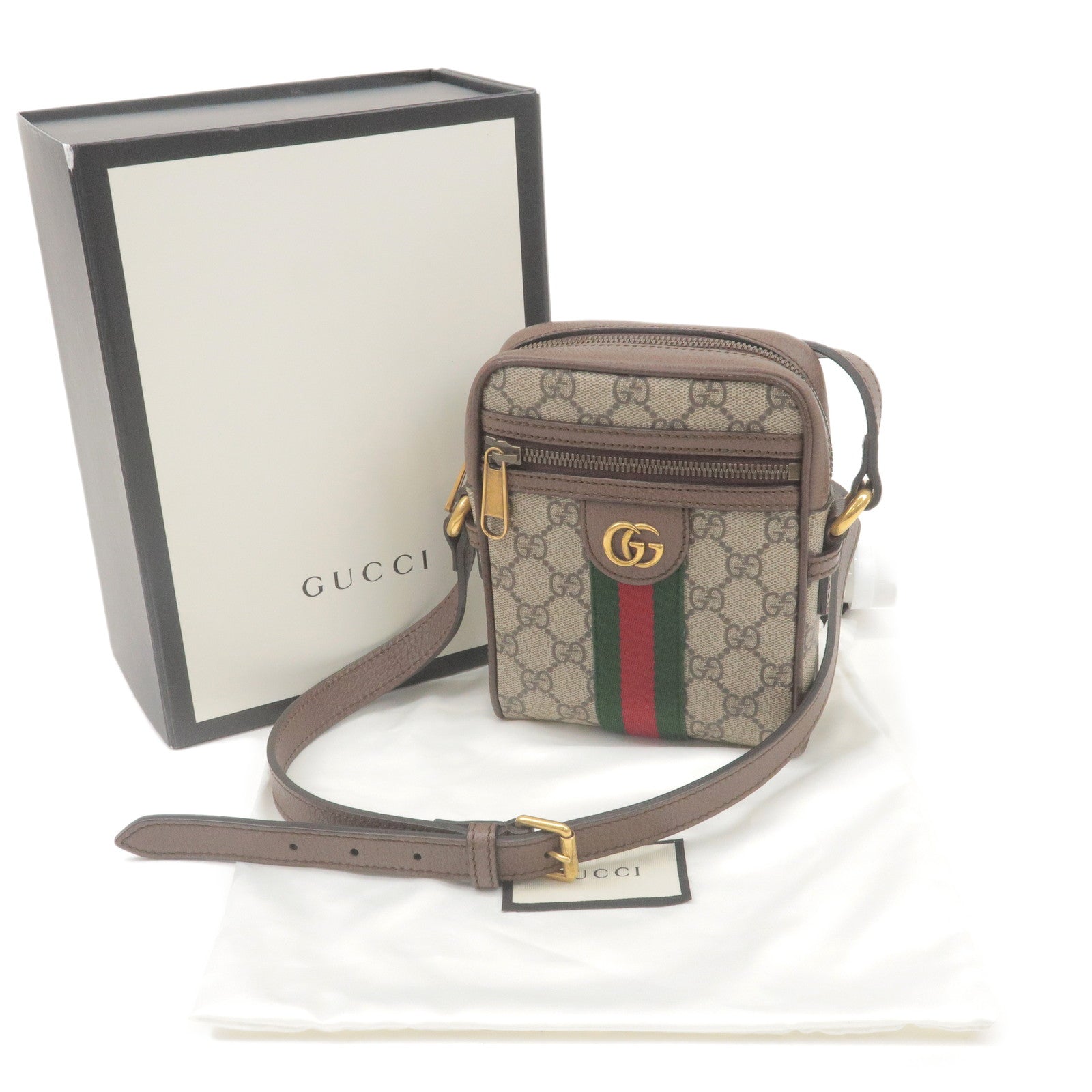GUCCI Ophidia Sherry GG Supreme Leather Shoulder Bag 598127