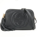GUCCI SOHO Leather Small Disco Shoulder Bag Black 308364