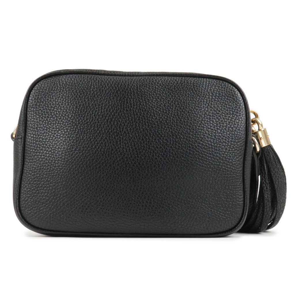 GUCCI SOHO Leather Small Disco Shoulder Bag Black 308364