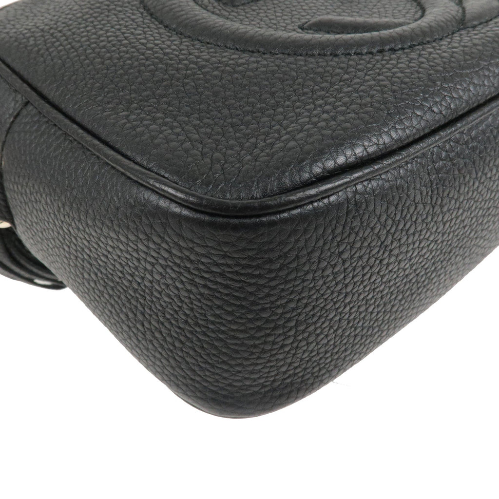GUCCI SOHO Leather Small Disco Shoulder Bag Black 308364