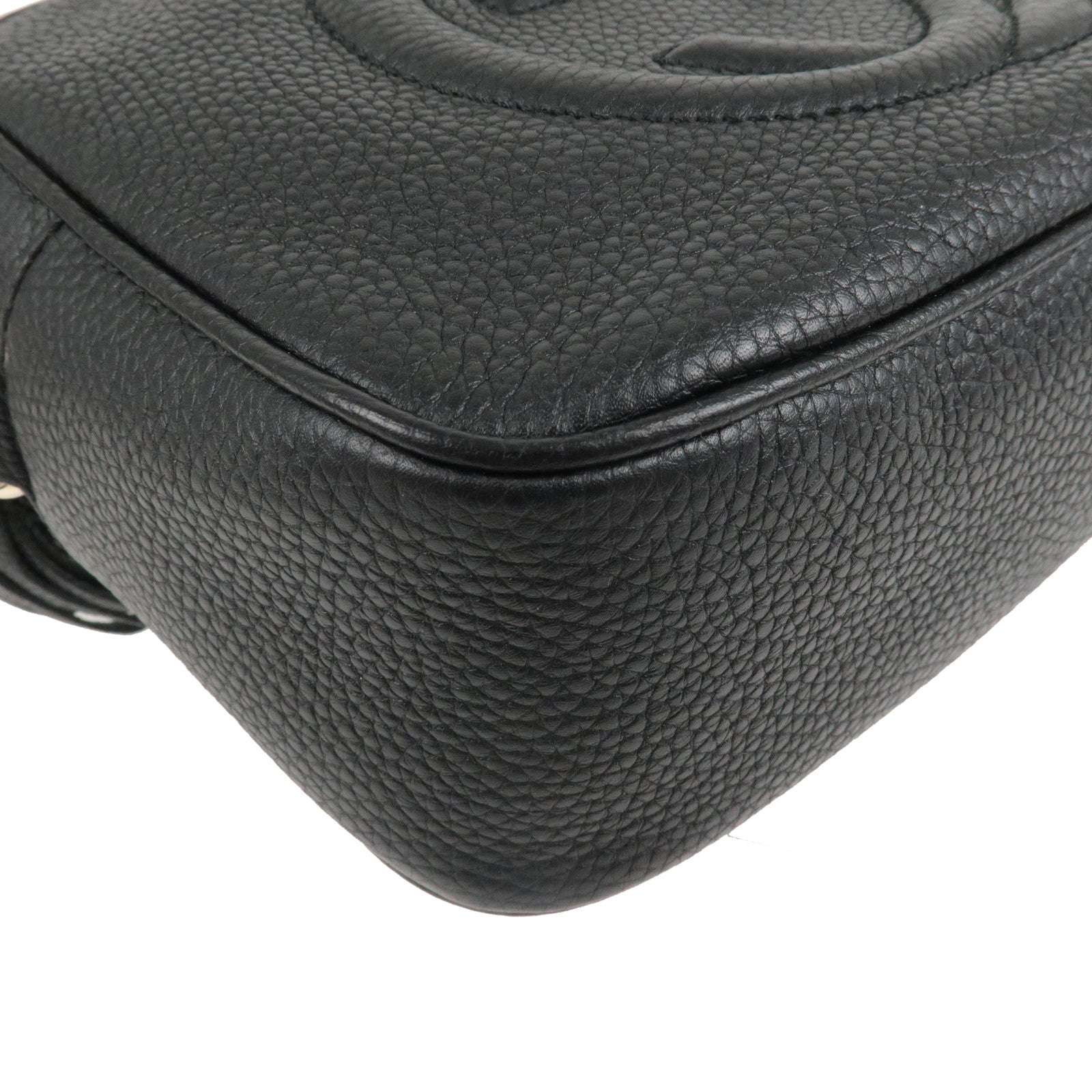 GUCCI SOHO Leather Small Disco Shoulder Bag Black 308364
