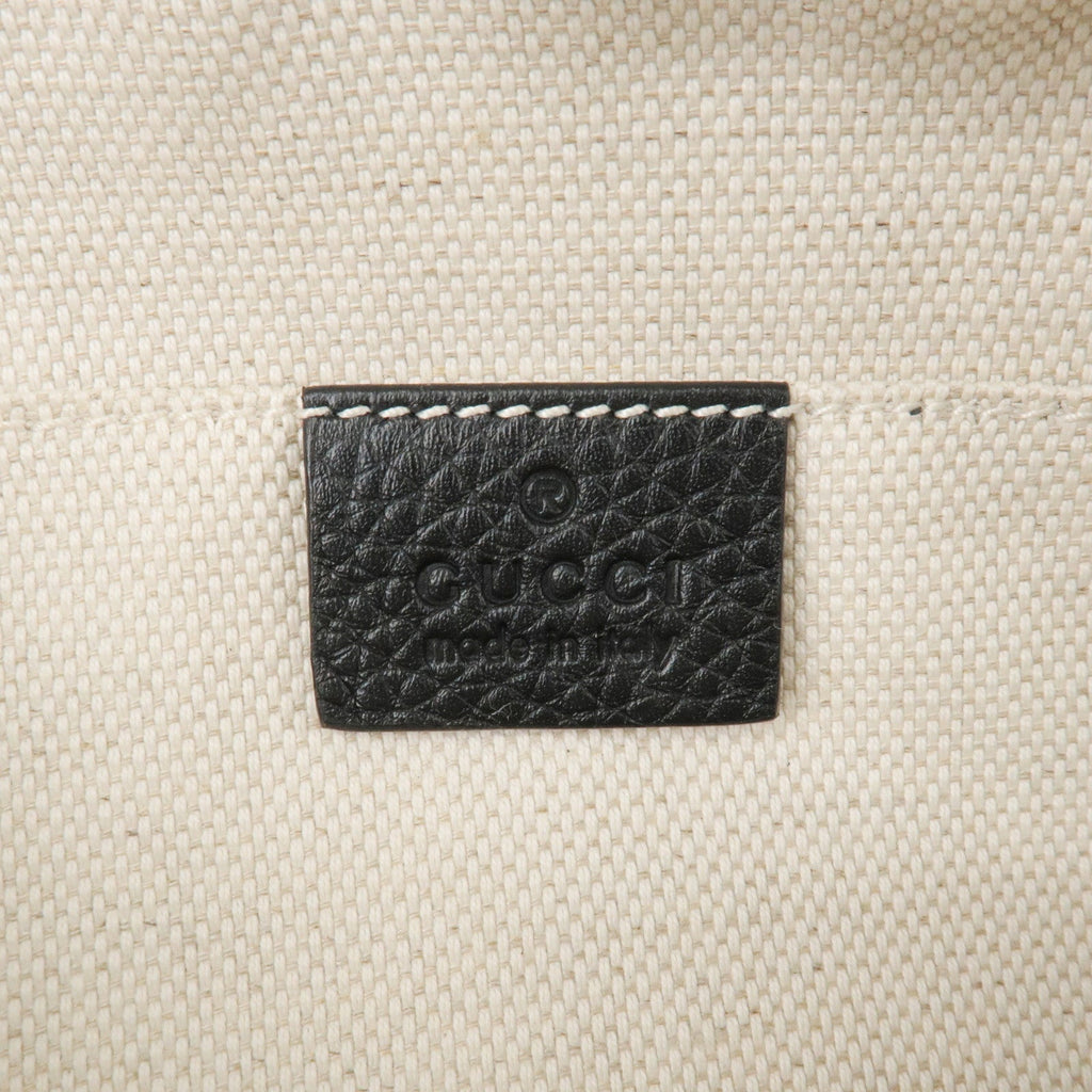 GUCCI SOHO Leather Small Disco Shoulder Bag Black 308364