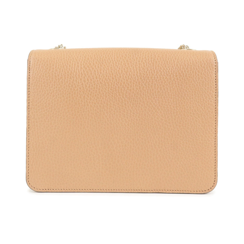 GUCCI Interlocking G Leather Chain Shoulder Bag Beige 510304
