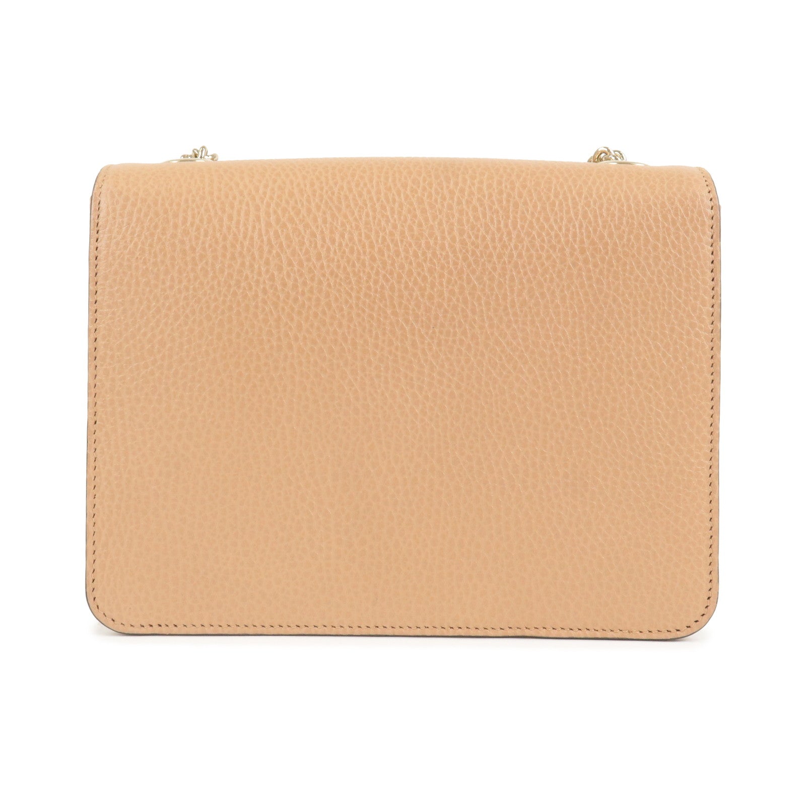 GUCCI Interlocking G Leather Chain Shoulder Bag Beige 510304