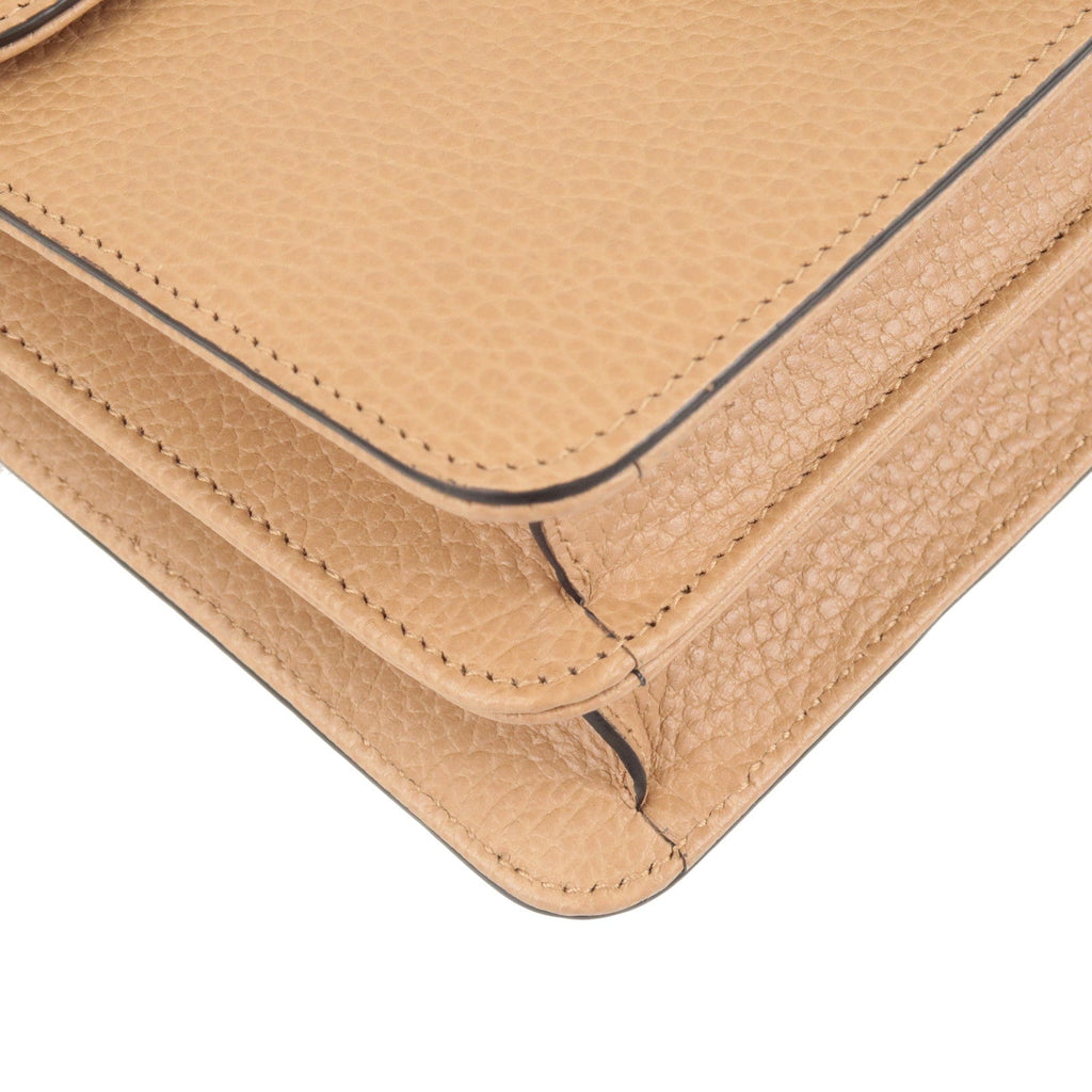 GUCCI Interlocking G Leather Chain Shoulder Bag Beige 510304