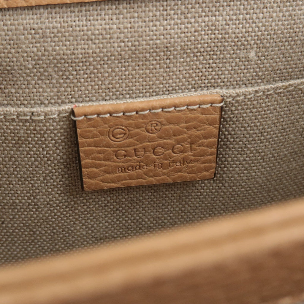 GUCCI Interlocking G Leather Chain Shoulder Bag Beige 510304