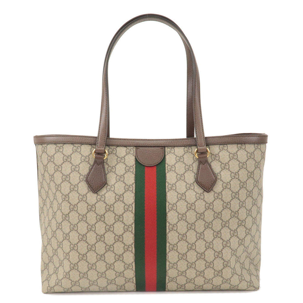 GUCCI Ophidia GG Supreme Leather Tote Bag Beige Brown 631685