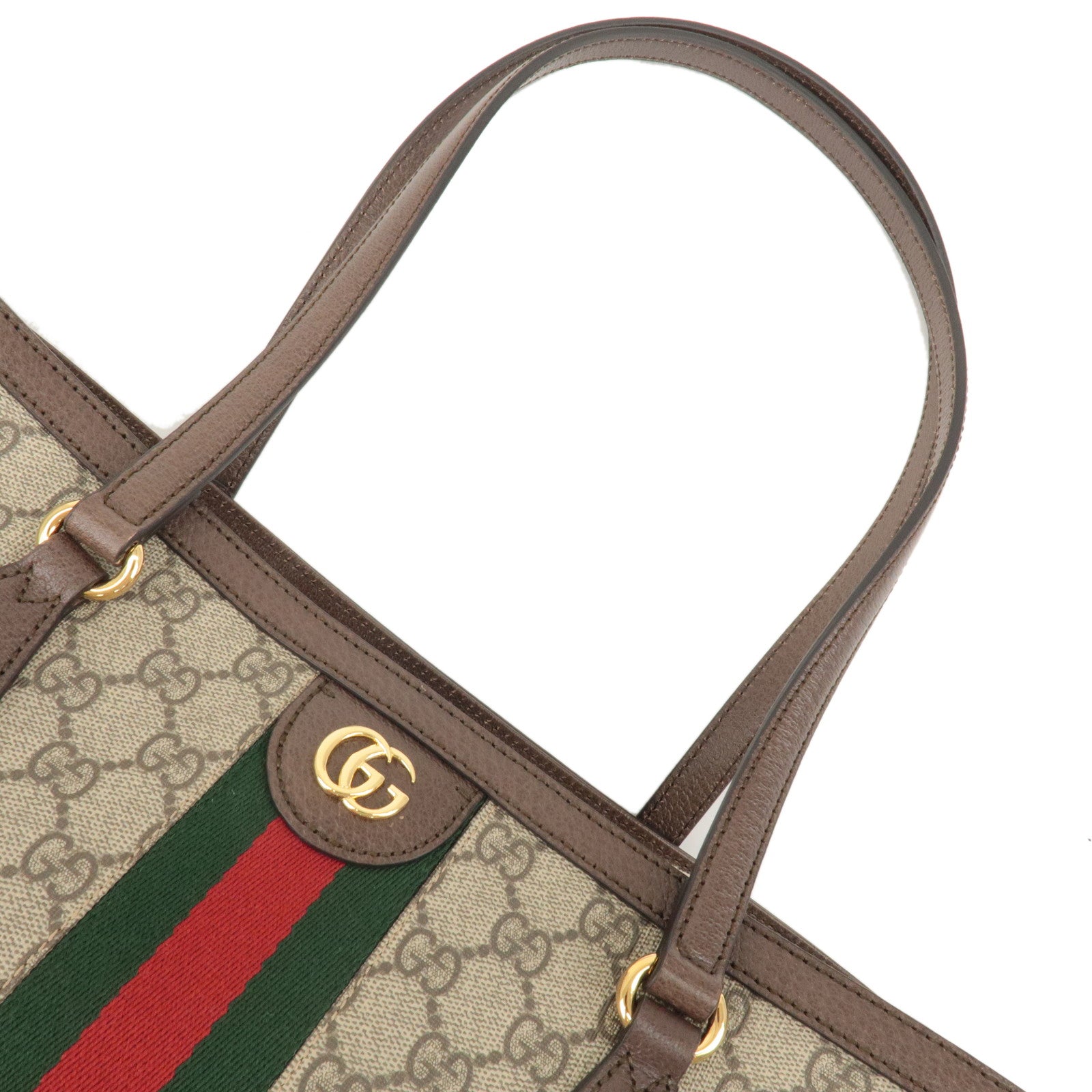 GUCCI Ophidia GG Supreme Leather Tote Bag Beige Brown 631685
