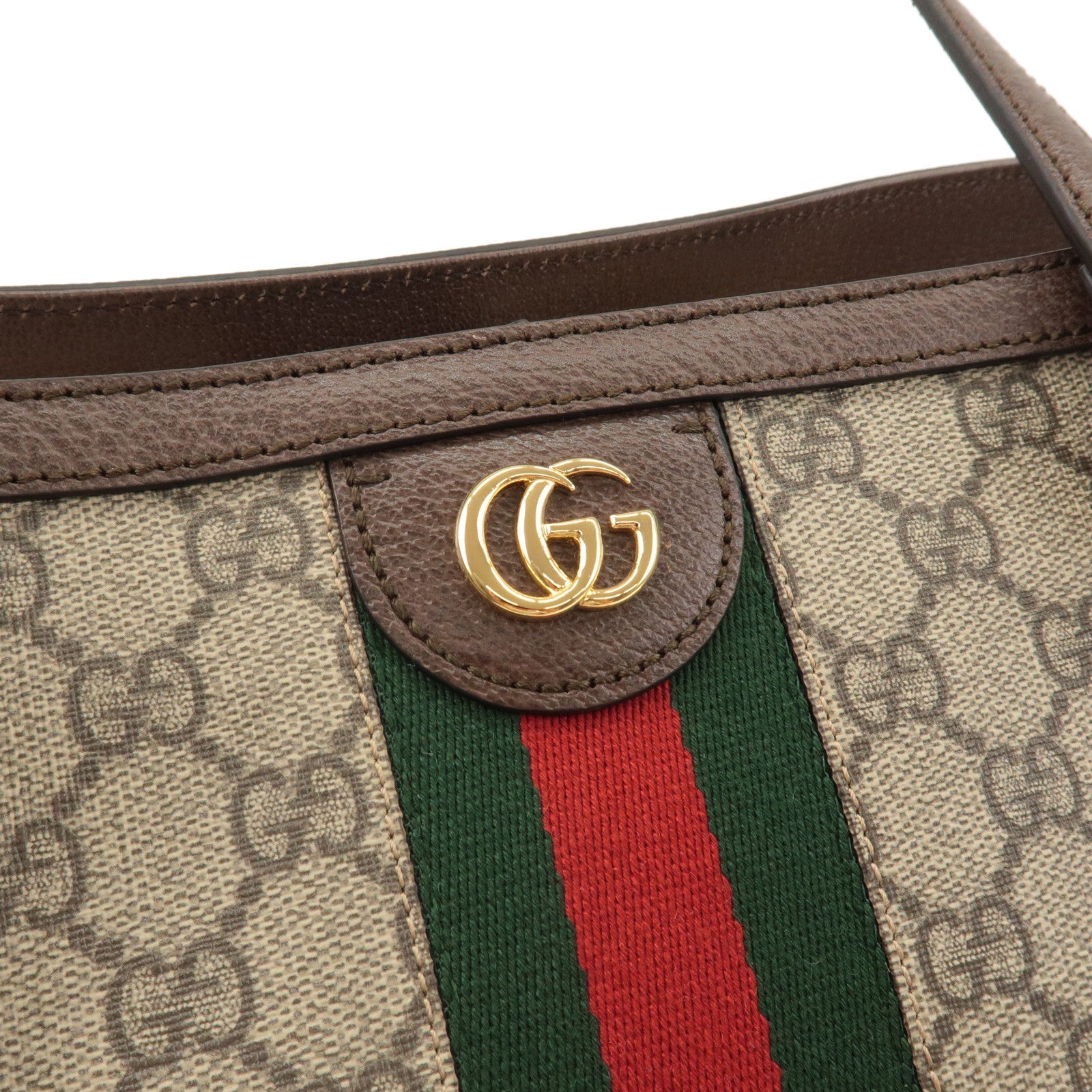 GUCCI Ophidia GG Supreme Leather Tote Bag Beige Brown 631685