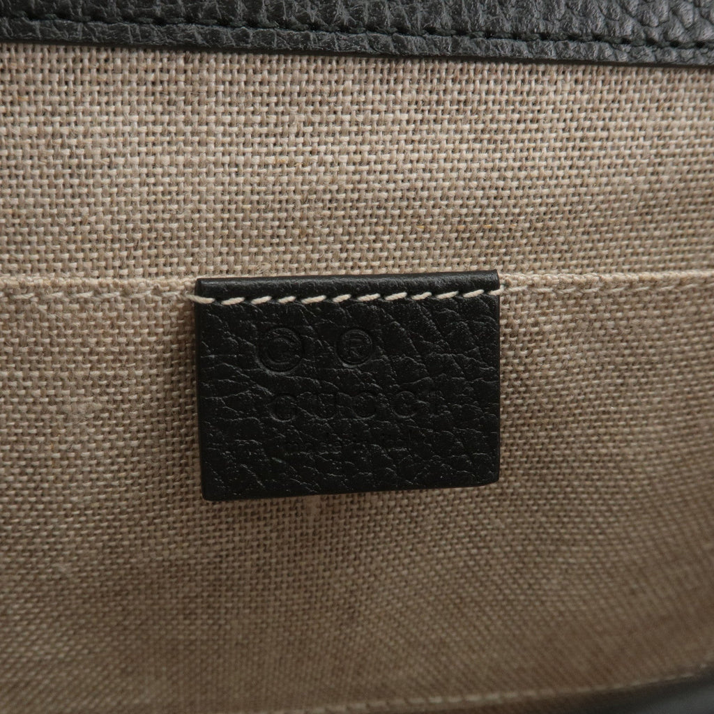 GUCCI Interlocking G Leather Chain Shoulder Bag Black 510304