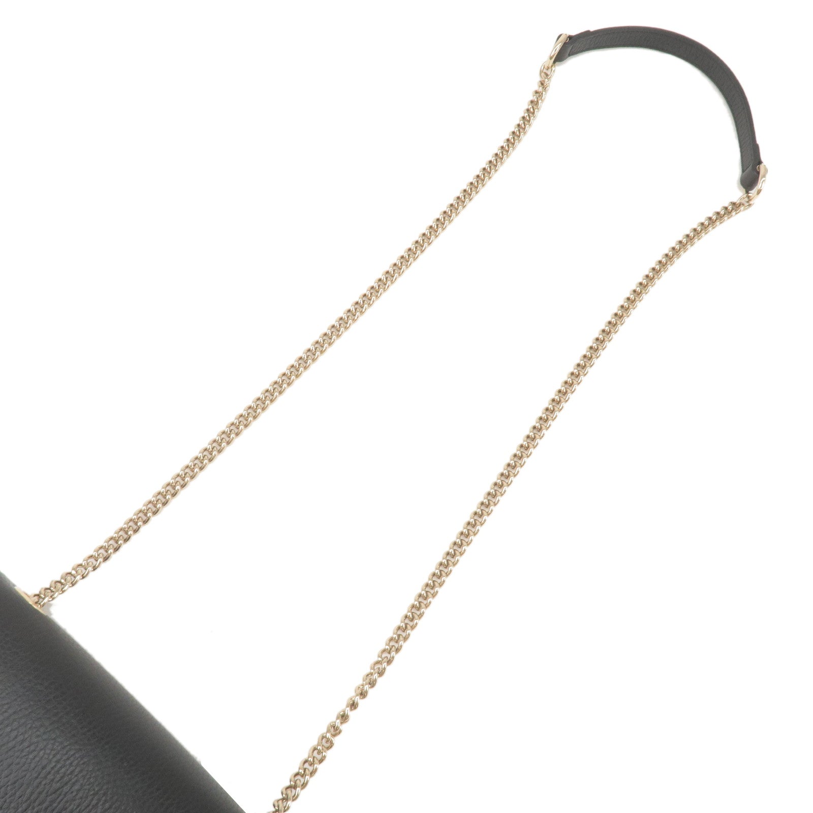 GUCCI Interlocking G Leather Chain Shoulder Bag Black 510304