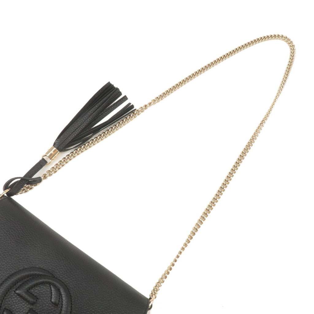 GUCCI SOHO Leather Chain Shoulder Bag Crossbody Bag Black 536224