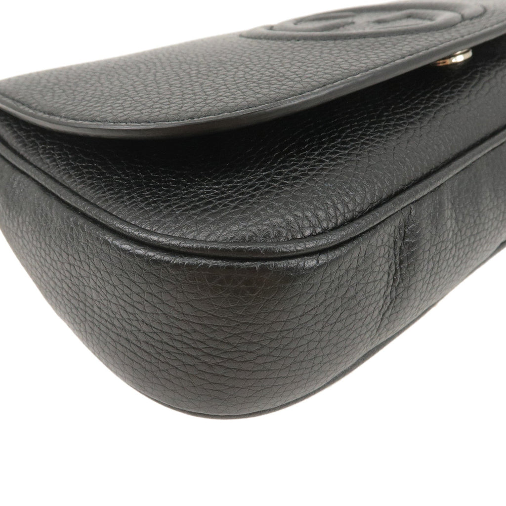 GUCCI SOHO Leather Chain Shoulder Bag Crossbody Bag Black 536224