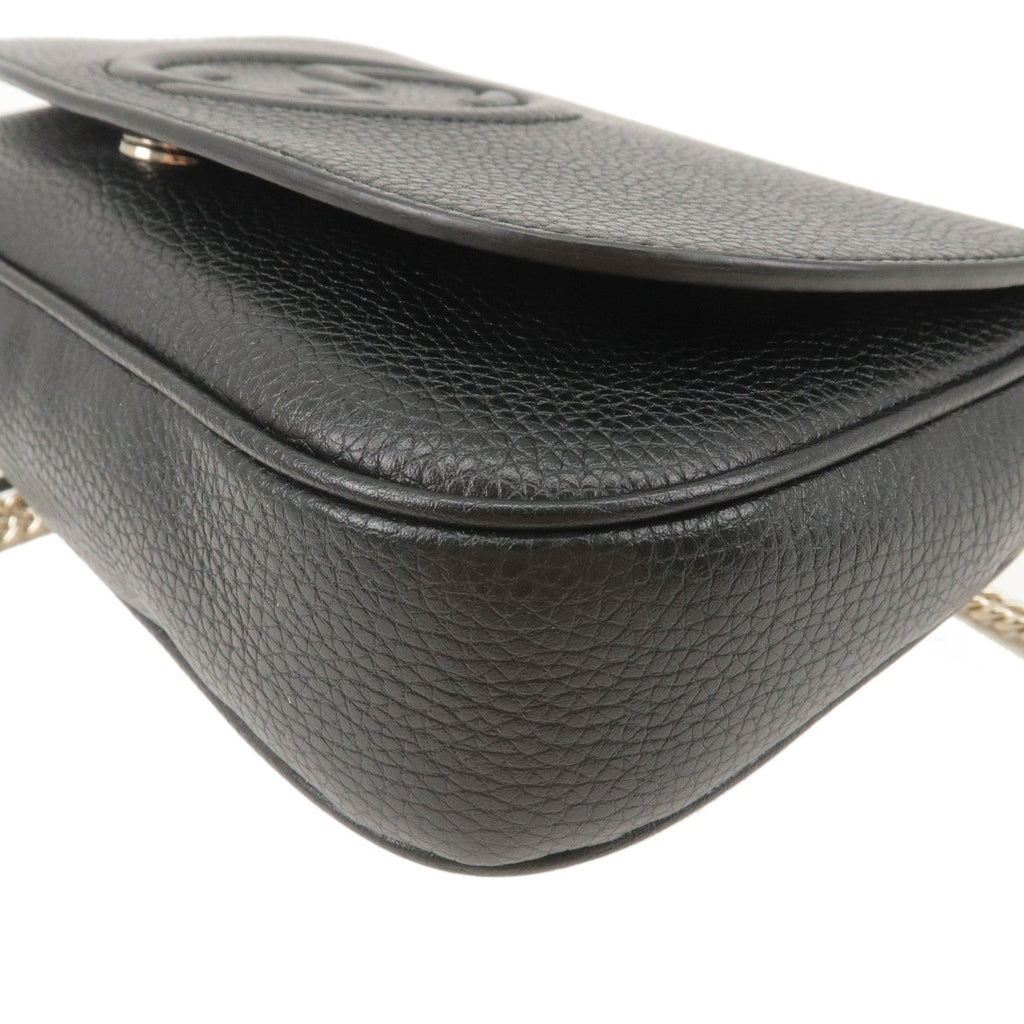 GUCCI SOHO Leather Chain Shoulder Bag Crossbody Bag Black 536224
