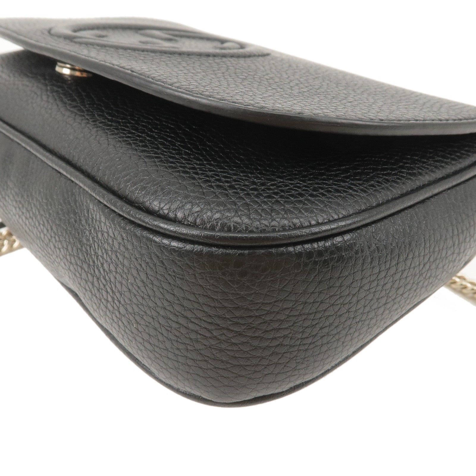 GUCCI SOHO Leather Chain Shoulder Bag Crossbody Bag Black 536224