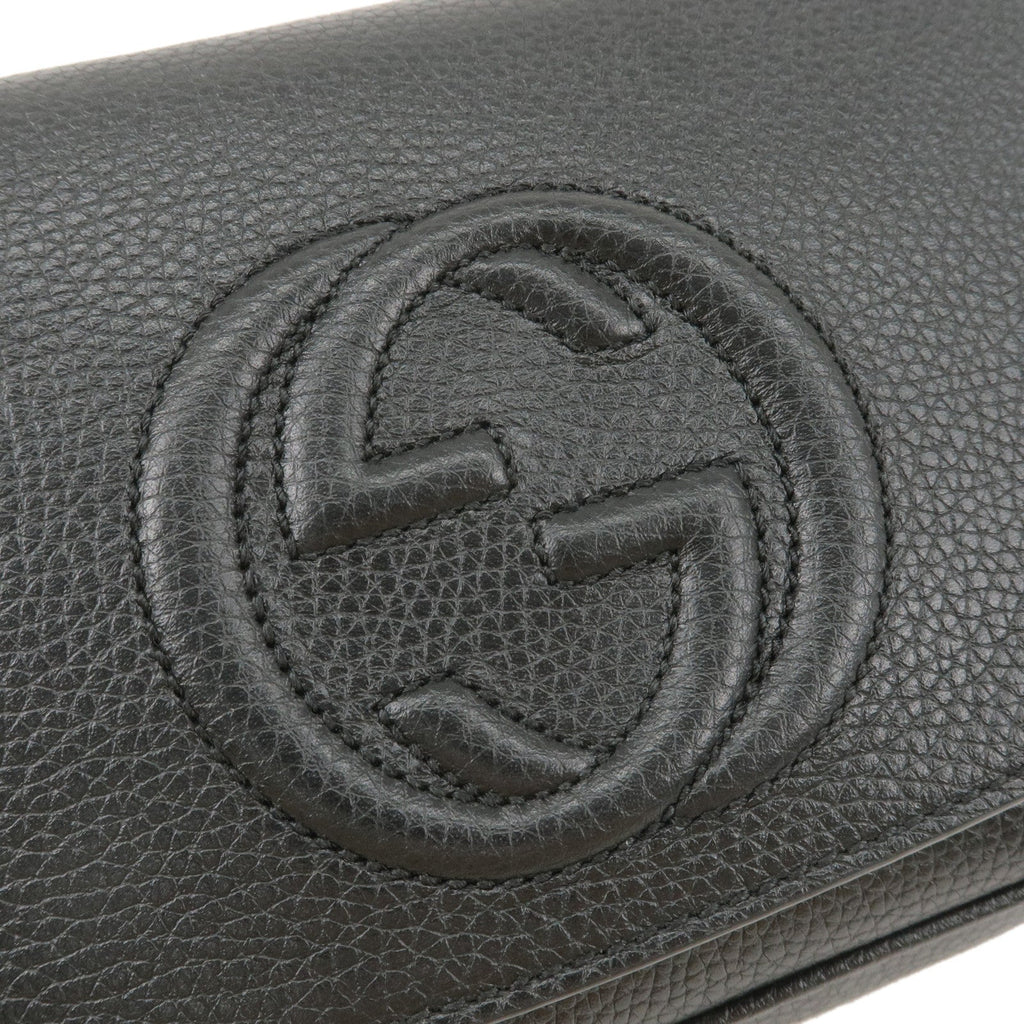 GUCCI SOHO Leather Chain Shoulder Bag Crossbody Bag Black 536224