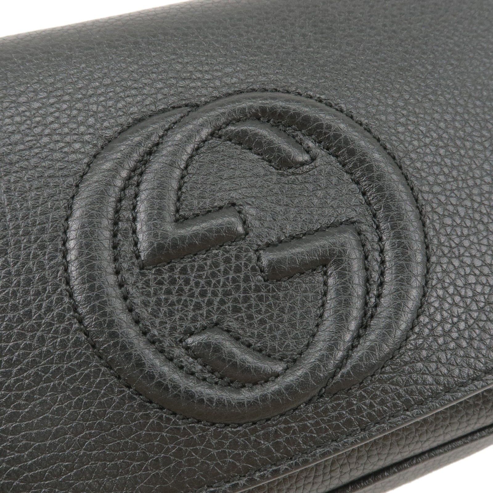 GUCCI SOHO Leather Chain Shoulder Bag Crossbody Bag Black 536224