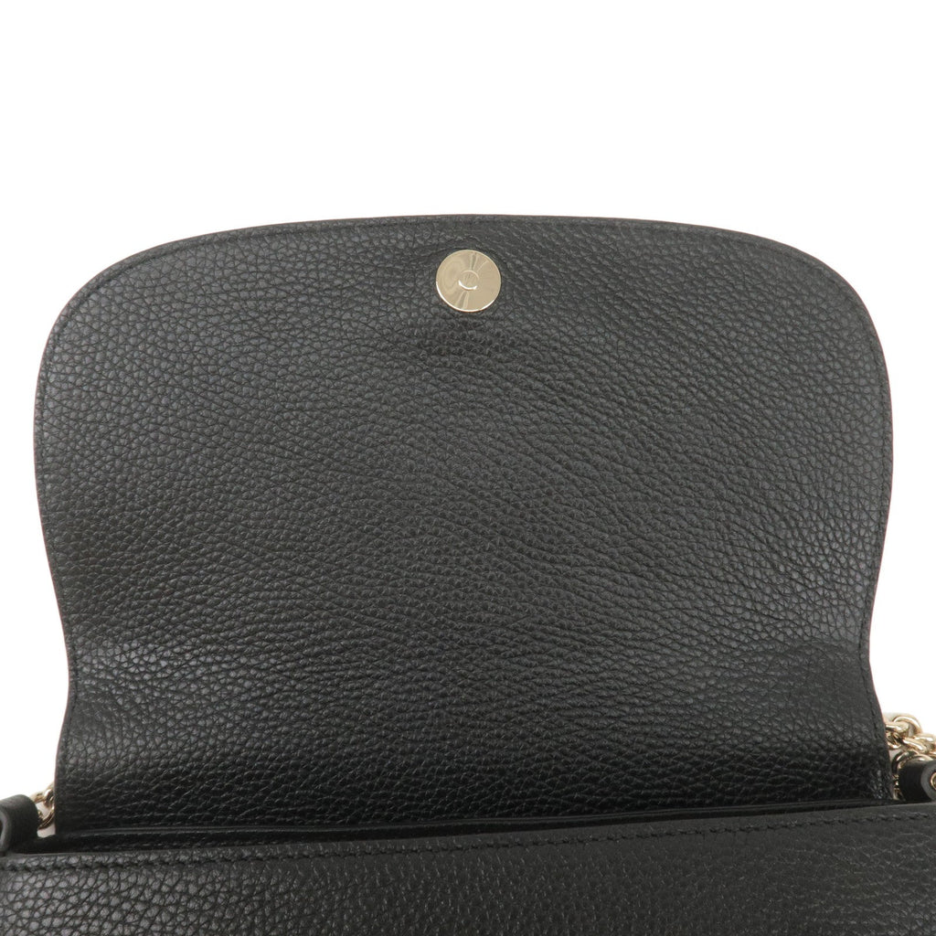 GUCCI SOHO Leather Chain Shoulder Bag Crossbody Bag Black 536224