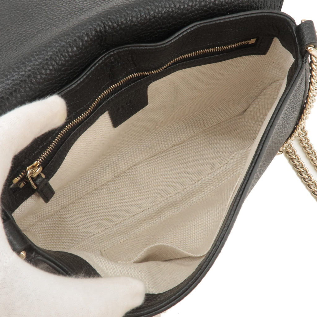 GUCCI SOHO Leather Chain Shoulder Bag Crossbody Bag Black 536224