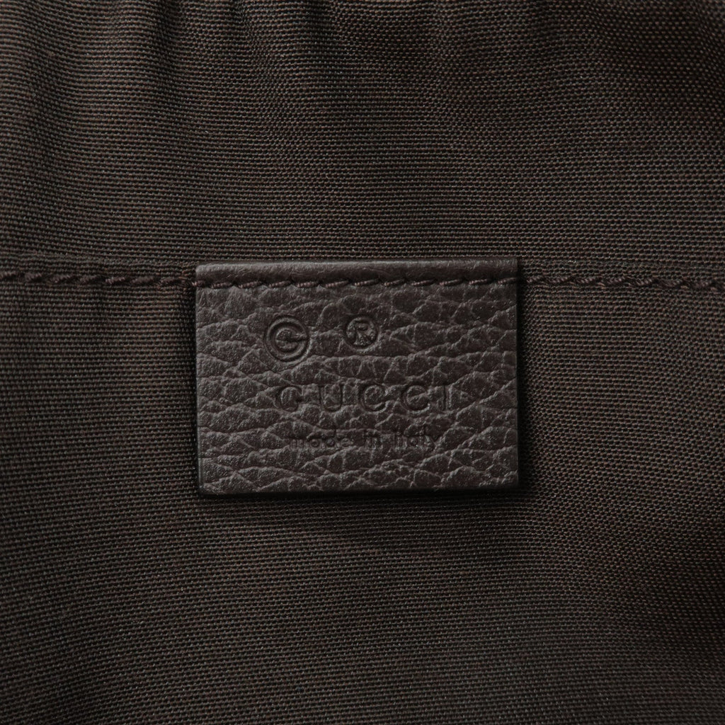 GUCCI GG Canvas Leather Waist Bag Beige Brown 449174