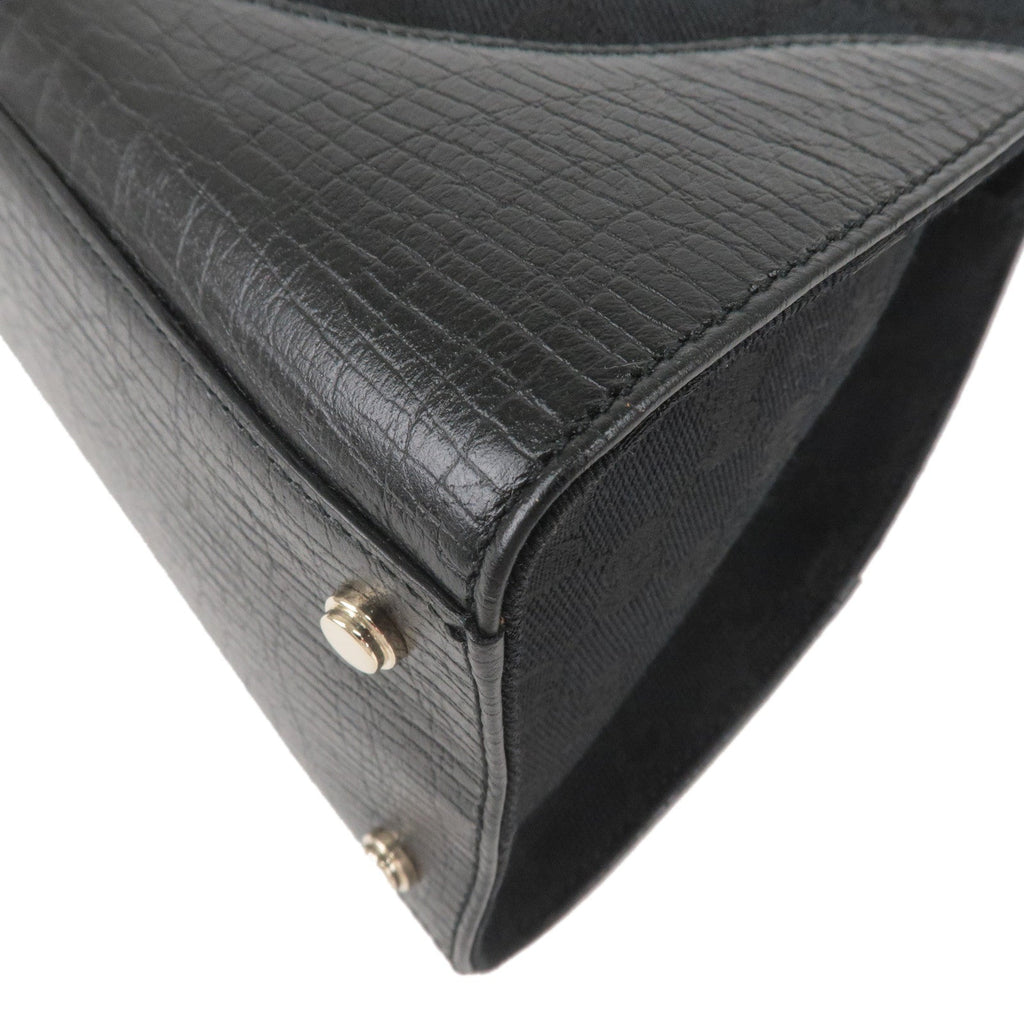GUCCI Sherry GG Canvas Leather Shoulder Bag Black 130995