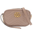 GUCCI GG Marmont Leather Chain Shoulder Bag Beige 448065
