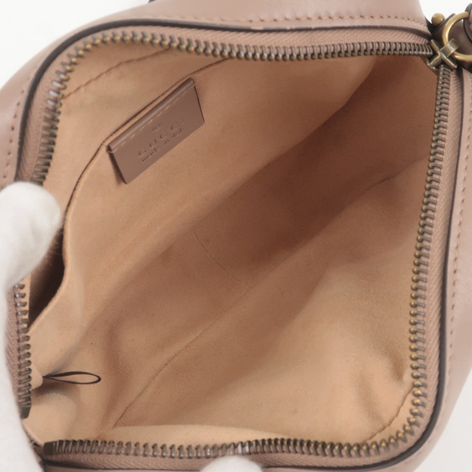 GUCCI GG Marmont Leather Chain Shoulder Bag Beige 448065